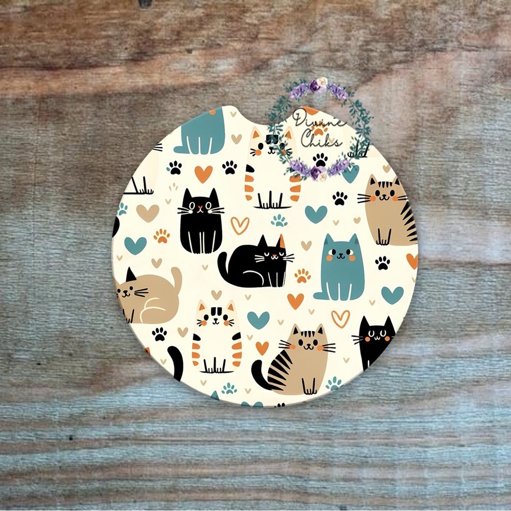 Chic Cat Patterned Pet coasters